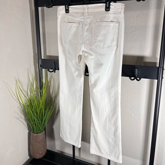 J. Crew straight leg distressed denim jeans white size 8 short - Picture 7 of 14